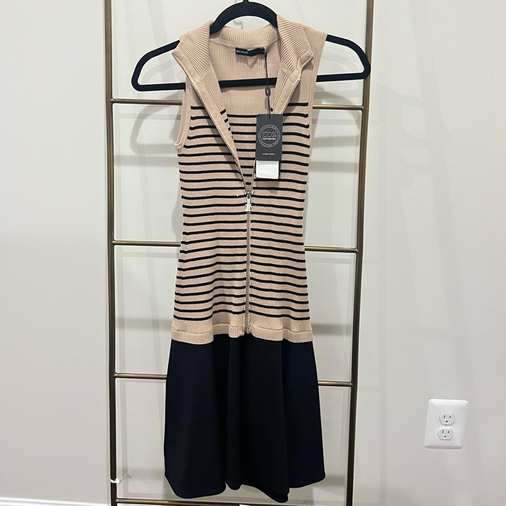 Limited Edition Karen Millen Nude/Black Flutter Dress !